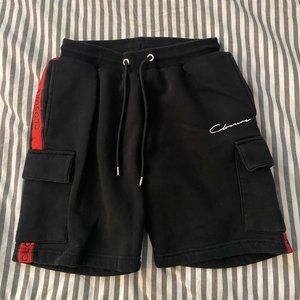 Closure London Mens Black and Red Shorts